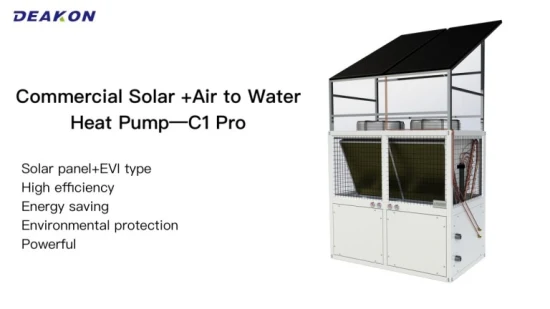 Calentador de agua con bomba de calor de aire a agua asistido por energía solar