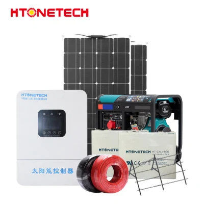 Htonetech fuera de la red 3000 Fabricación del sistema solar China Panel solar monocristalino de 13kw 150W Generador diesel barato Sistema solar fotovoltaico híbrido